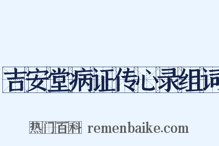 吉安堂病证传心录组词是什么意思的图片